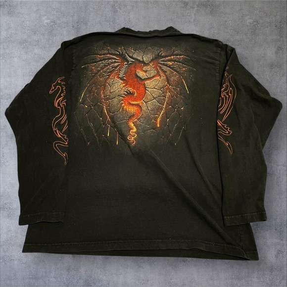 Spiral Direct Flaming Dragon Long Sleeve T-Shirt XL - Picture 3 of 4